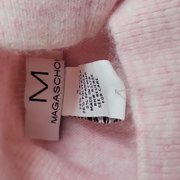Magaschoni Women's Long Sleeve Mock Neck Dolman Sweater Heather Pink Small - Picture 5 of 6